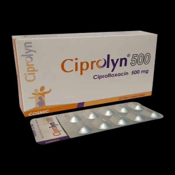 Tablet Ciprolyn 500mg (30pcs) (Ciprofloxacin Cosmic)